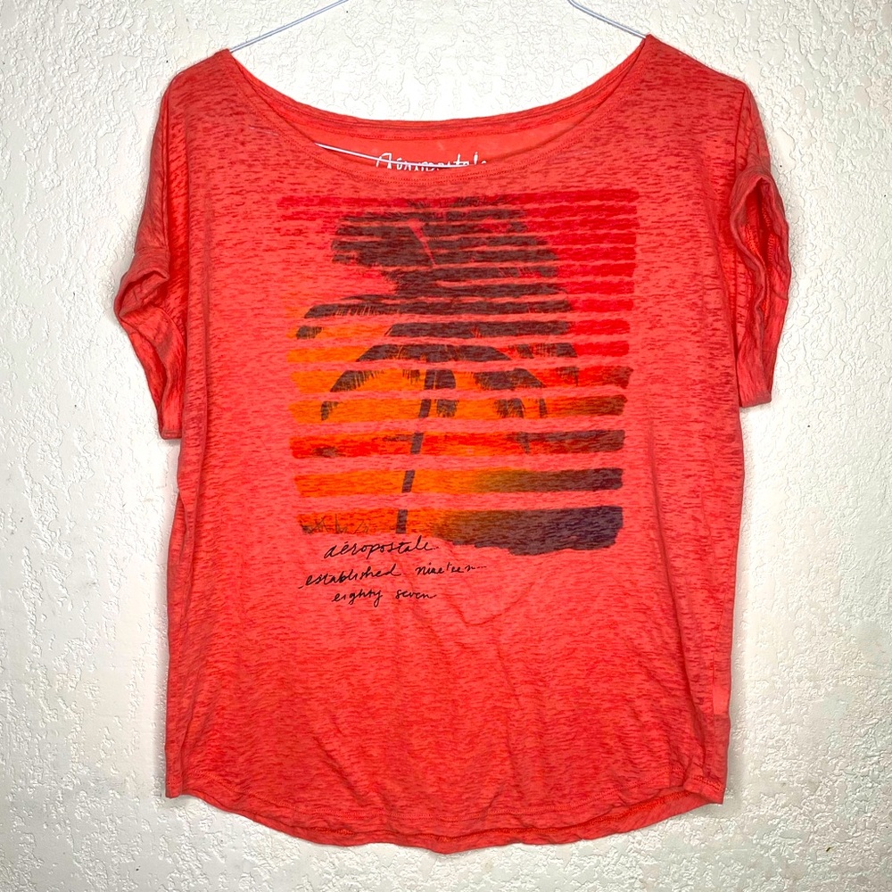Aeropostale Palm tree short sleeve shirt